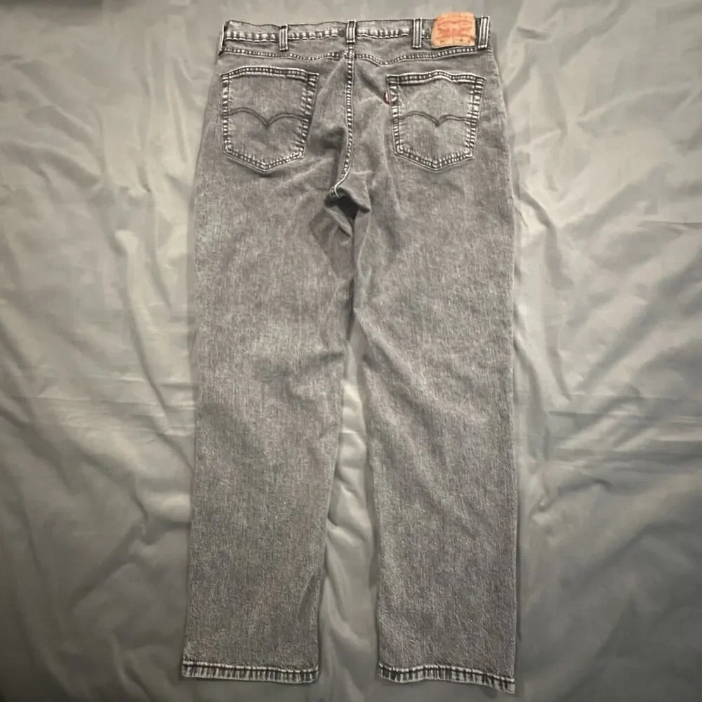 Levis 541 Jeans Men 38x32 Black Acid Wash Faded Denim Relaxed Festival
